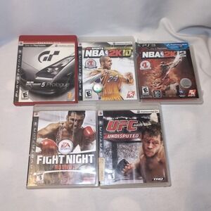 UFC Undisputed 2009, Gran Turismo 5, Fight Night Rnd 3, Nba 2k10 & 12, PS3 Games
